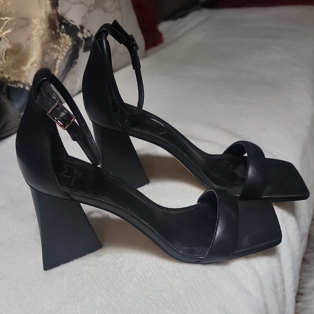 Marc Fisher Black Ankle Strap Heels